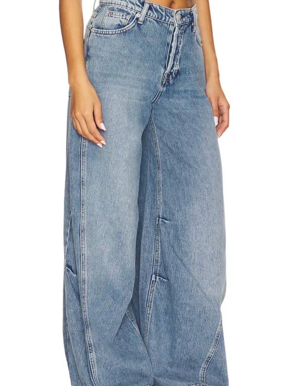 FREE PEOPLE $148 WESTWARD DEMI JEANS - Picture 2 of 7